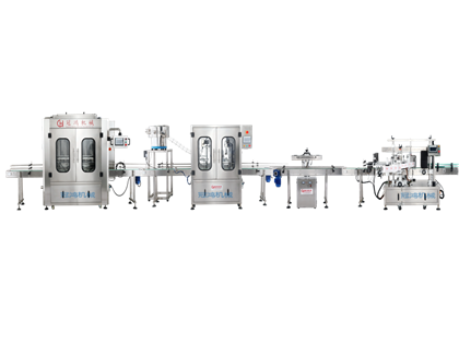 全自動灌裝旋蓋封口貼標(biāo)日化生產(chǎn)線